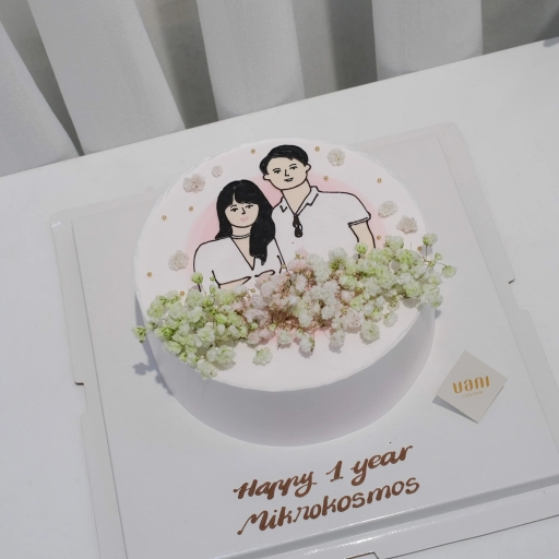 Bánh sinh nhật vẽ hình hai vợ chồng